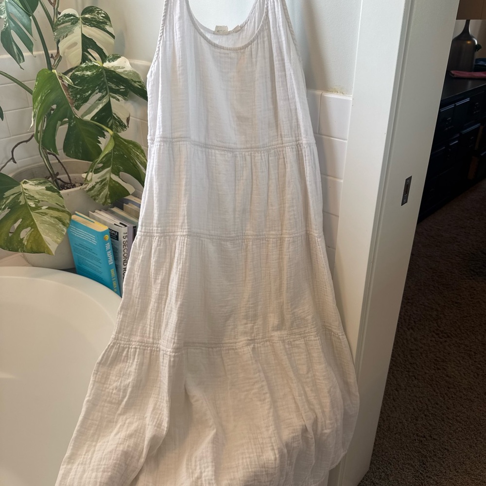 Wilfred White Tiered Maxi Sundress